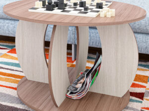 Журнальный стол Глобус с круглой столешницей и фигурным основанием. 3 цвета корпуса.